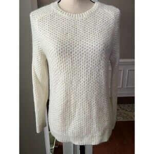 Loft Honeycomb Stitch Ivory Sweater Sz M
